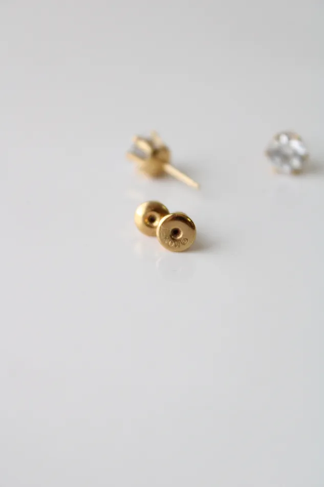 Earrings Jubilee Thrift 14KP Yellow Gold Clear Stone Earrings