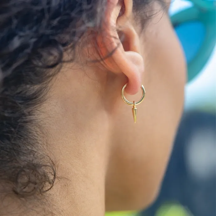 kris nations Earrings Spike Huggie Hoop Earrings