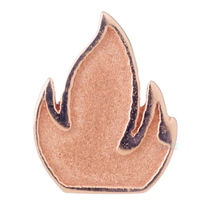 Body Vision BVLA Relief Flame Threaded End in Gold Earrings