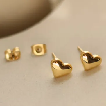 Jewelvers Earrings 18K GoldFilled Dainty Heart Stud Earrings Jewelvers Earrings 18K GoldFilled Dainty Heart Stud Earrings
