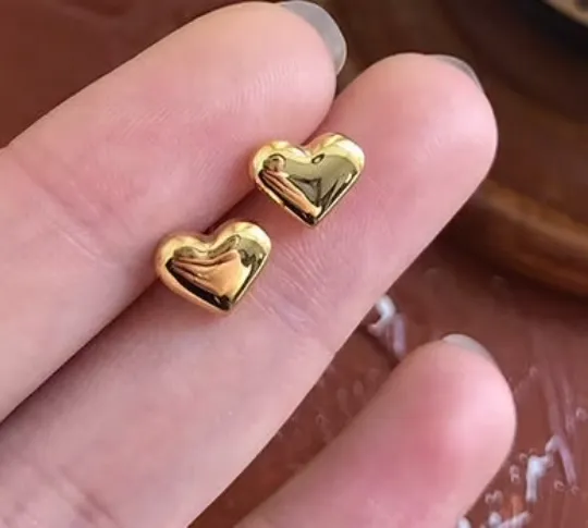 Jewelvers Earrings 18K GoldFilled Dainty Heart Stud Earrings Jewelvers Earrings 18K GoldFilled Dainty Heart Stud Earrings