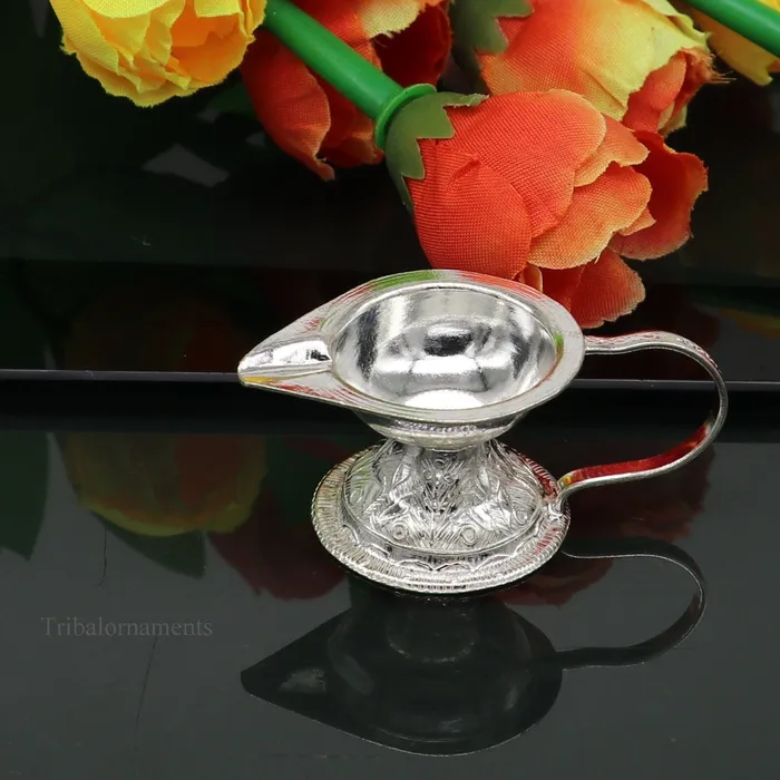 TRIBAL ORNAMENTS Rings Vintage design Solid silver handmade kappor dani silver temple utensils silver diya deepak silver single joth kapoor Aarti art su412