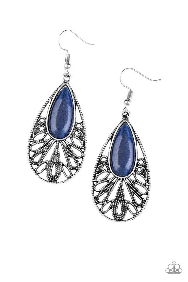Earrings Paparazzi Jewelry Paparazzi Earring Glowing Tranquility Blue