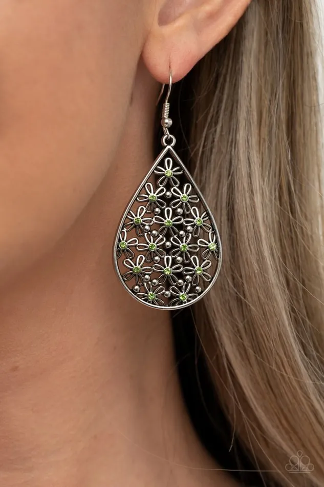 Earrings Paparazzi Jewelry Paparazzi Earring Tick Tick BLOOM Green