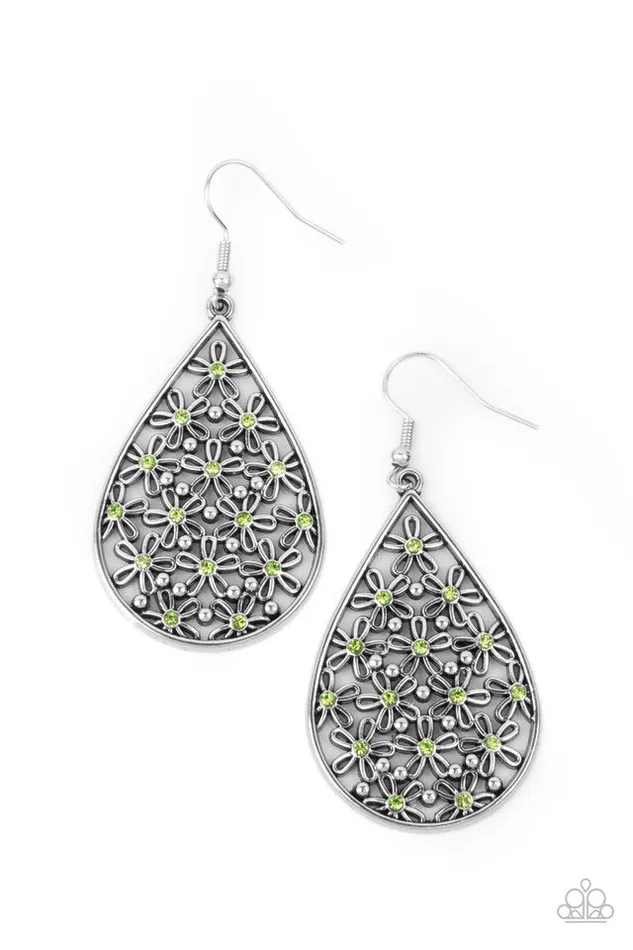 Earrings Paparazzi Jewelry Paparazzi Earring Tick Tick BLOOM Green Earrings Paparazzi Jewelry Paparazzi Earring Tick Tick BLOOM Green