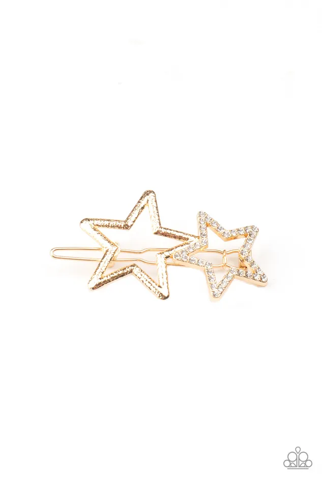 Earrings Paparazzi Jewelry Paparazzi Hair Accessories Lets Get This Party STARted Gold