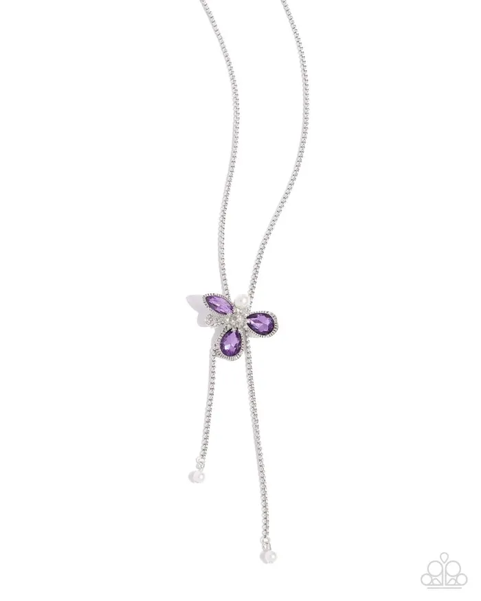 Necklaces Paparazzi Jewelry Paparazzi Necklace FLORAL Values Purple