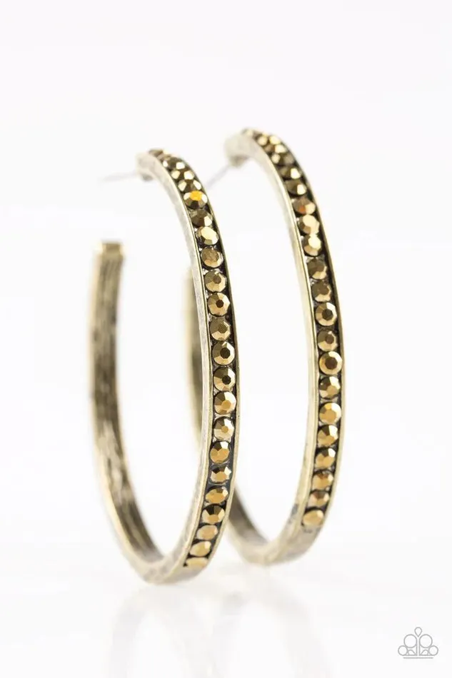 Paparazzi Earring Glamorously Grit Brass Paparazzi Jewelry Earrings