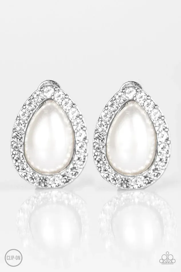 Paparazzi Earring Must Be A Lady White Paparazzi Jewelry Earrings