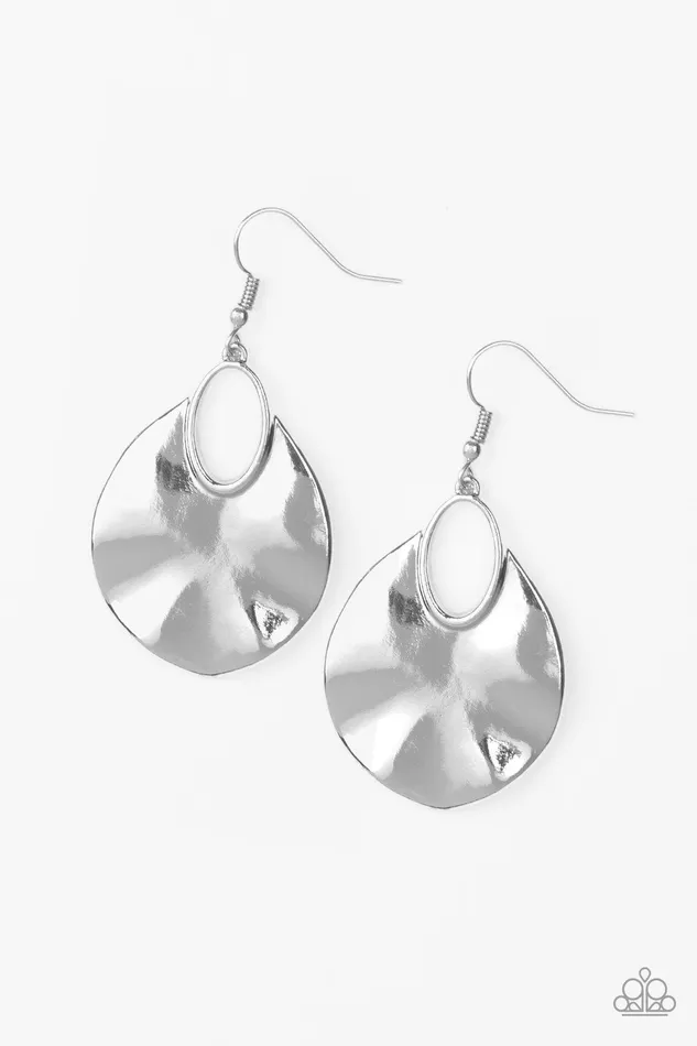 Paparazzi Earring Ruffled Refinery Silver Paparazzi Jewelry Earrings Paparazzi Earring Ruffled Refinery Silver Paparazzi Jewelry Earrings