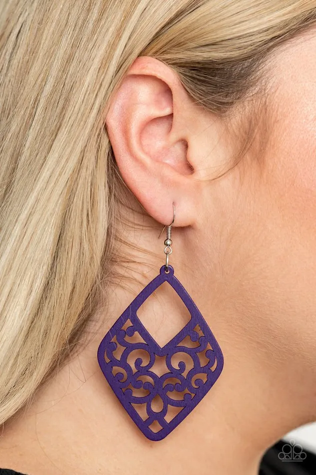 Paparazzi Earring VINE For The Taking Purple Paparazzi Jewelry Earrings