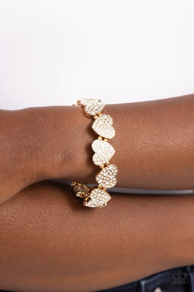 Paparazzi Jewelry Bracelets Paparazzi Bracelet Headliner Heart Gold