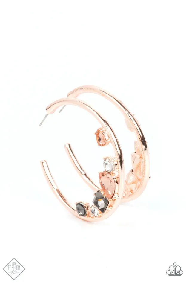 Paparazzi Jewelry Earrings Paparazzi Earring Attractive Allure Rose Gold