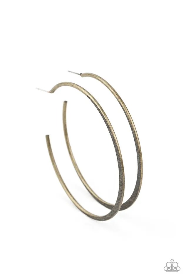 Paparazzi Jewelry Earrings Paparazzi Earring Flat Spin Brass