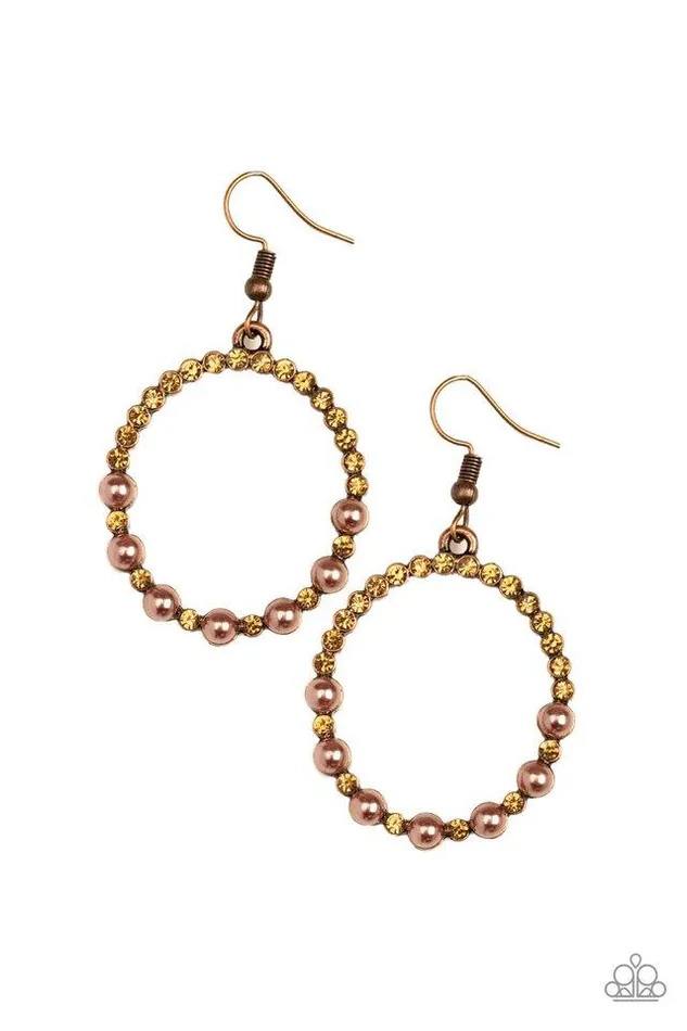 Paparazzi Jewelry Earrings Paparazzi Earring Glowing Grandeur Copper