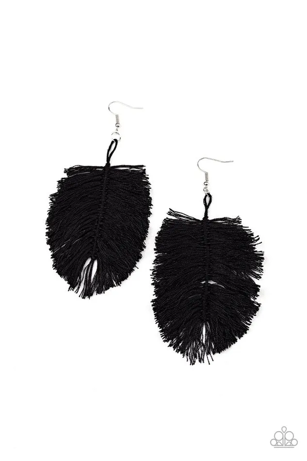 Paparazzi Jewelry Earrings Paparazzi Earring Hanging by a Thread Black Paparazzi Jewelry Earrings Paparazzi Earring Hanging by a Thread Black