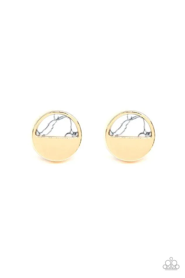 Paparazzi Jewelry Earrings Paparazzi Earring Marble Minimalist White