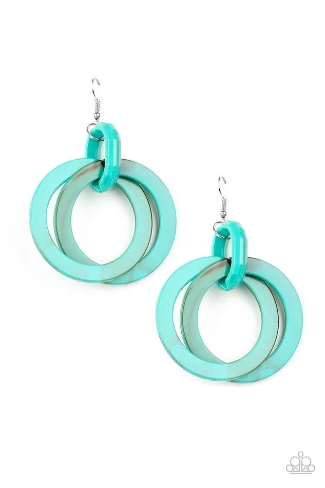 Paparazzi Jewelry Earrings Paparazzi Earring Retro Riviera Blue