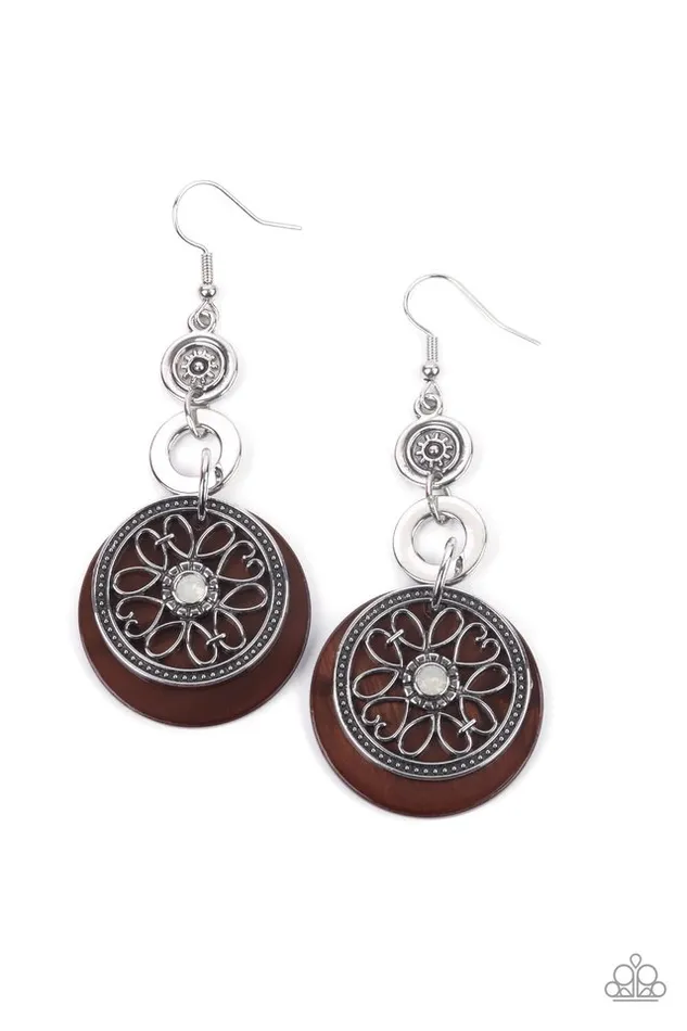 Paparazzi Jewelry Earrings Paparazzi Earring Royal Marina Brown