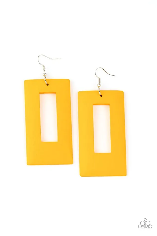Paparazzi Jewelry Earrings Paparazzi Earring Totally Framed Yellow Paparazzi Jewelry Earrings Paparazzi Earring Totally Framed Yellow