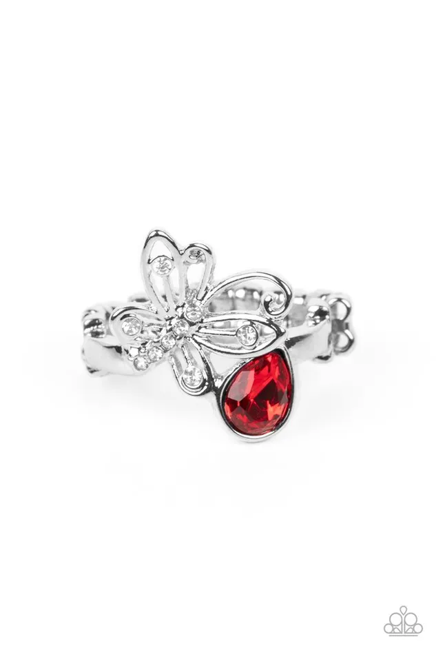 Rings Paparazzi Jewelry Paparazzi Ring Flawless Flutter Red