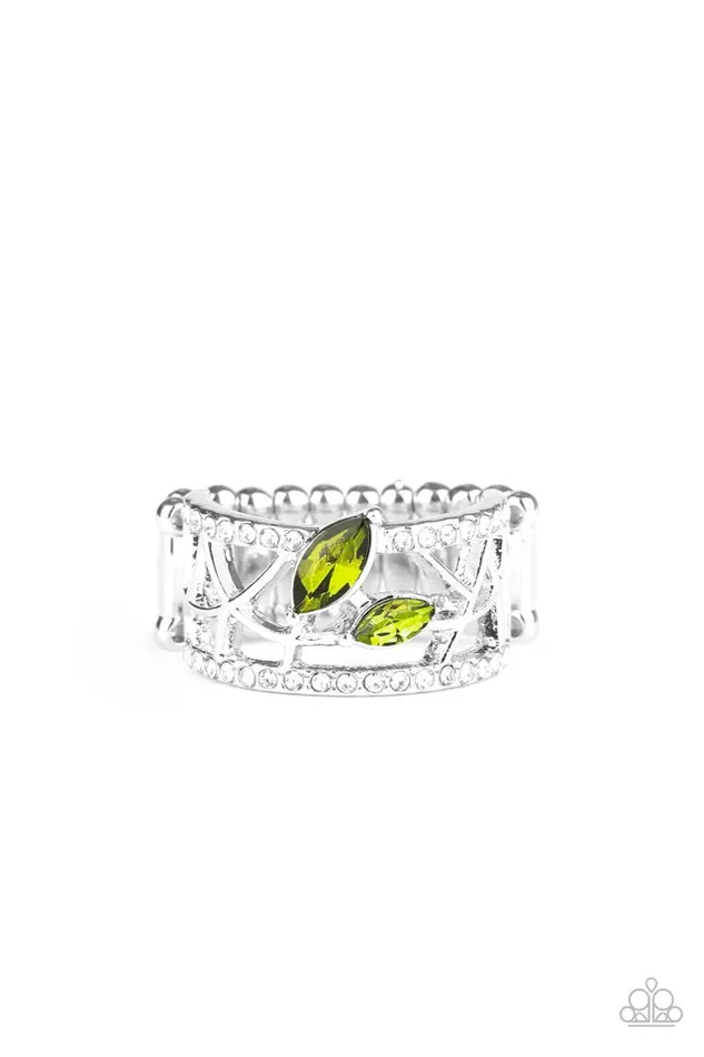 Rings Paparazzi Jewelry Paparazzi Ring Tilted Twinkle Green