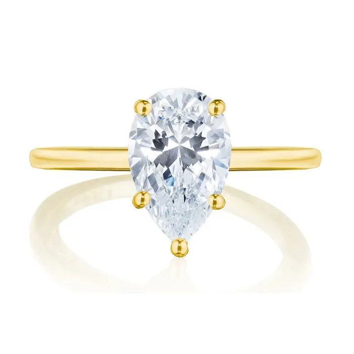 Rings Tacori Tacori 18K Yellow Gold Dantela with Hidden Bloom Semi Mount Diamond Ring