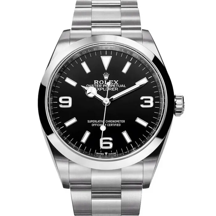 Rolex Bracelets Rolex Explorer 36mm Ref 1242700001 Black Index Arabic Numerals Dial Stainless Steel Oyster Bracelet Watch