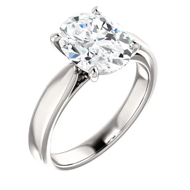 Cathedral Setting Solitaire Natural Earth Mined Diamond Ring Oval 350 Carats GB Rings Cathedral Setting Solitaire Natural Earth Mined Diamond Ring Oval 350 Carats GB Rings