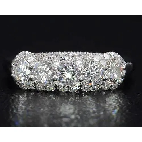 GB 250 Carats Round Natural Earth Mined Diamond Womens Anniversary Ring White Gold 14K Rings GB 250 Carats Round Natural Earth Mined Diamond Womens Anniversary Ring White Gold 14K Rings