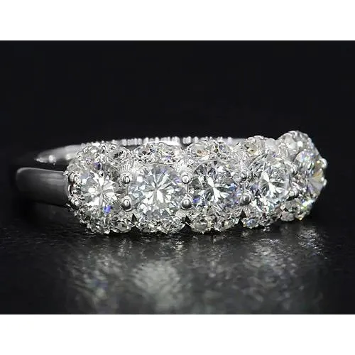 GB 250 Carats Round Natural Earth Mined Diamond Womens Anniversary Ring White Gold 14K Rings GB 250 Carats Round Natural Earth Mined Diamond Womens Anniversary Ring White Gold 14K Rings