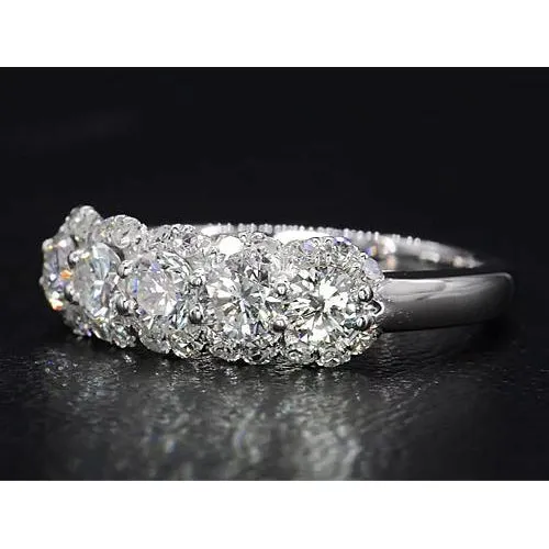 GB 250 Carats Round Natural Earth Mined Diamond Womens Anniversary Ring White Gold 14K Rings GB 250 Carats Round Natural Earth Mined Diamond Womens Anniversary Ring White Gold 14K Rings