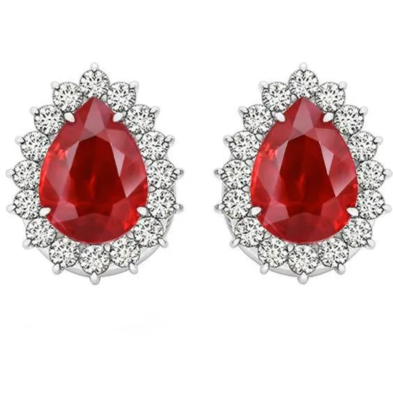 GB 450 Ct Pear Cut Red Ruby Natural Earth Mined Diamond Stud Earring Women Gold Jewelry Earrings GB 450 Ct Pear Cut Red Ruby Natural Earth Mined Diamond Stud Earring Women Gold Jewelry Earrings