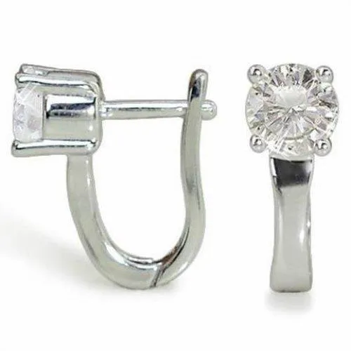 GB Earrings 13 Ct Prong Set Round Natural Earth Mined Diamond Drop Earring GB Earrings 13 Ct Prong Set Round Natural Earth Mined Diamond Drop Earring