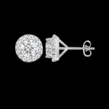 GB Earrings 230 Carats Round Brilliant Natural Earth Mined Diamond Stud Earrings Pair Push Back GB Earrings 230 Carats Round Brilliant Natural Earth Mined Diamond Stud Earrings Pair Push Back
