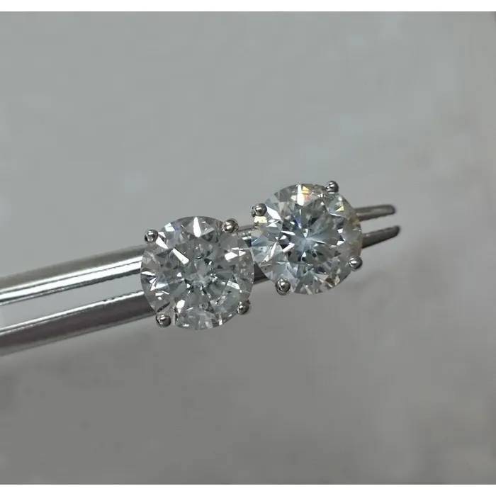 GB Earrings 2 Carats Prong Natural Earth Mined Diamond Round Stud Solitaire Earrings 14K White Gold GB Earrings 2 Carats Prong Natural Earth Mined Diamond Round Stud Solitaire Earrings 14K White Gold