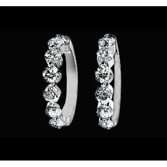 GB Earrings 3 Carat Natural Earth Mined Diamonds Hoop Earrings Lady Jewelry Solid White Gold GB Earrings 3 Carat Natural Earth Mined Diamonds Hoop Earrings Lady Jewelry Solid White Gold