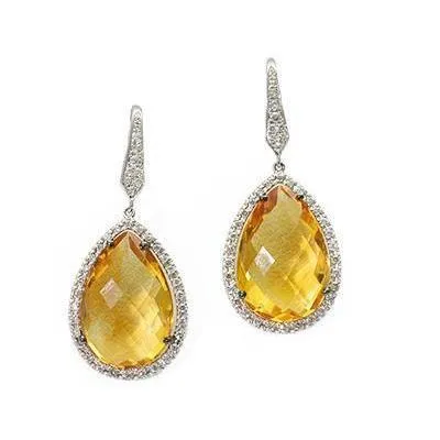 GB Earrings 4888 Ct Madeira Citrine And Natural Earth Mined Diamond Women Dangle Earrings GB Earrings 4888 Ct Madeira Citrine And Natural Earth Mined Diamond Women Dangle Earrings