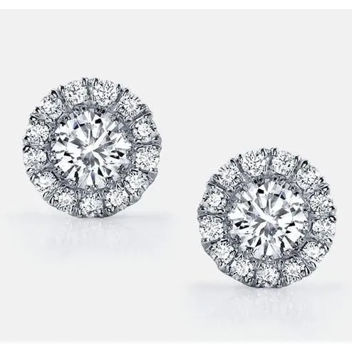 GB Earrings Brilliant Cut 360 Carats Halo Natural Earth Mined Diamonds Studs Earrings White Gold 14K GB Earrings Brilliant Cut 360 Carats Halo Natural Earth Mined Diamonds Studs Earrings White Gold 14K