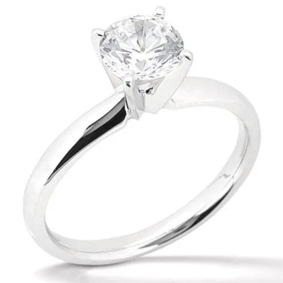 GB Rings 1 Carat Round Natural Earth Mined Diamond Solitaire Engagement Ring White Gold 14K GB Rings 1 Carat Round Natural Earth Mined Diamond Solitaire Engagement Ring White Gold 14K