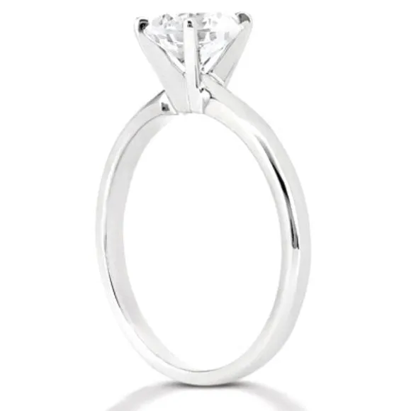 GB Rings 1 Carat Round Natural Earth Mined Diamond Solitaire Engagement Ring White Gold 14K GB Rings 1 Carat Round Natural Earth Mined Diamond Solitaire Engagement Ring White Gold 14K
