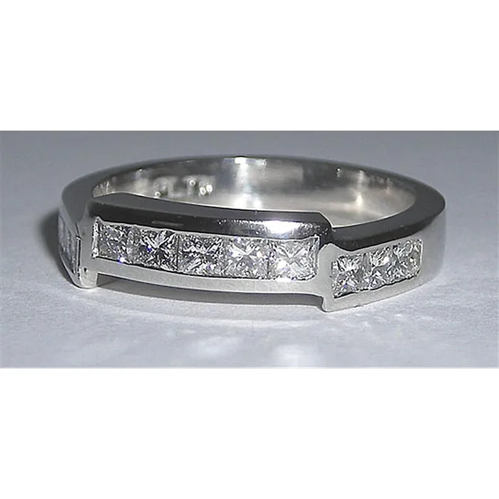 GB Rings Gorgeous 220 Carats White Gold 14K Princess Natural Earth Mined Diamond Band