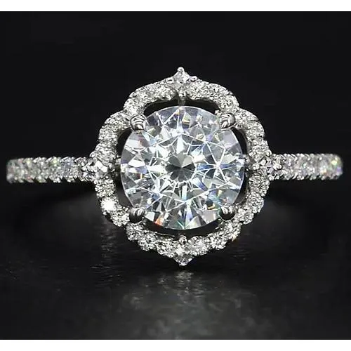 GB Rings Halo Natural Earth Mined Diamond Ring 3 Carats
