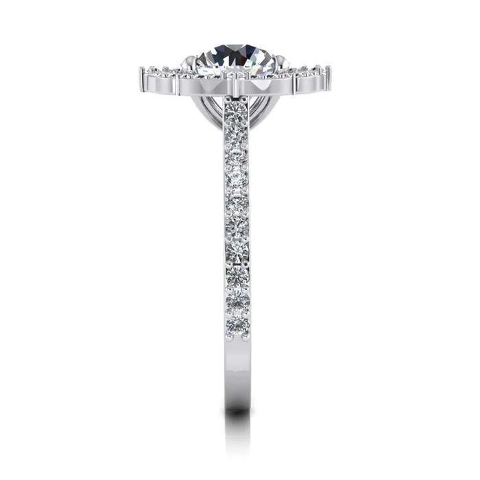 GB Rings Halo Natural Earth Mined Diamond Ring 3 Carats