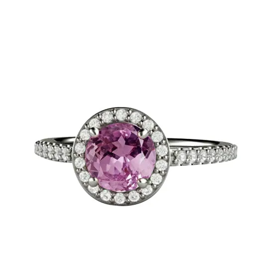 GB Rings Solitaire With Accent 1234 Carats Kunzite With Natural Earth Mined Diamonds Ring Gold GB Rings Solitaire With Accent 1234 Carats Kunzite With Natural Earth Mined Diamonds Ring Gold