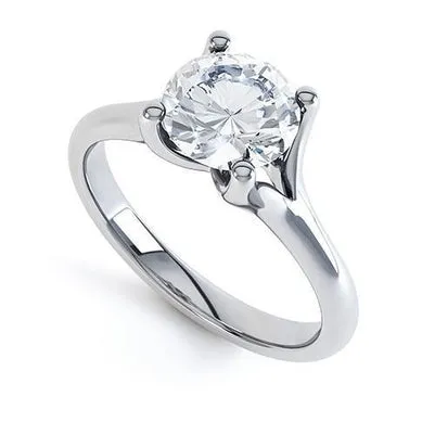 GB Rings Sparkling 250 Ct Round Cut Natural Earth Mined Diamond Solitaire Ring White Gold 14K
