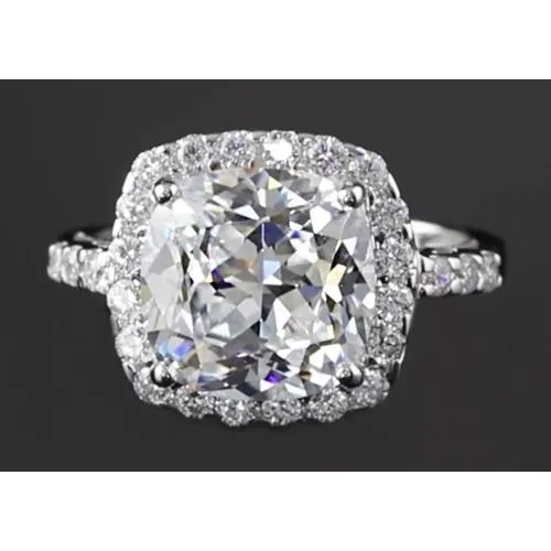 GB Round Lab Grown Diamond Anniversary Ring 10 Carats Halo Setting Rings GB Round Lab Grown Diamond Anniversary Ring 10 Carats Halo Setting Rings
