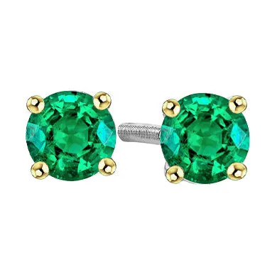 HarryChadEntcom Earrings Single Stud Earrings Green Emerald Screw Backs