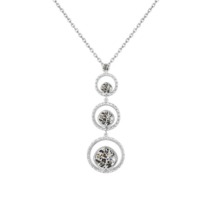 HarryChadEntcom Necklaces Round Graduated Mined Diamond Pendant 250 Ct Old Cut New