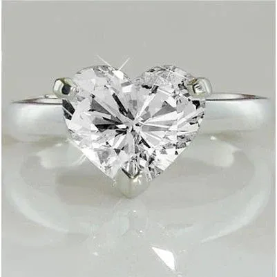 Heart Lab Grown Diamond Solitaire Promise Ring GB Rings